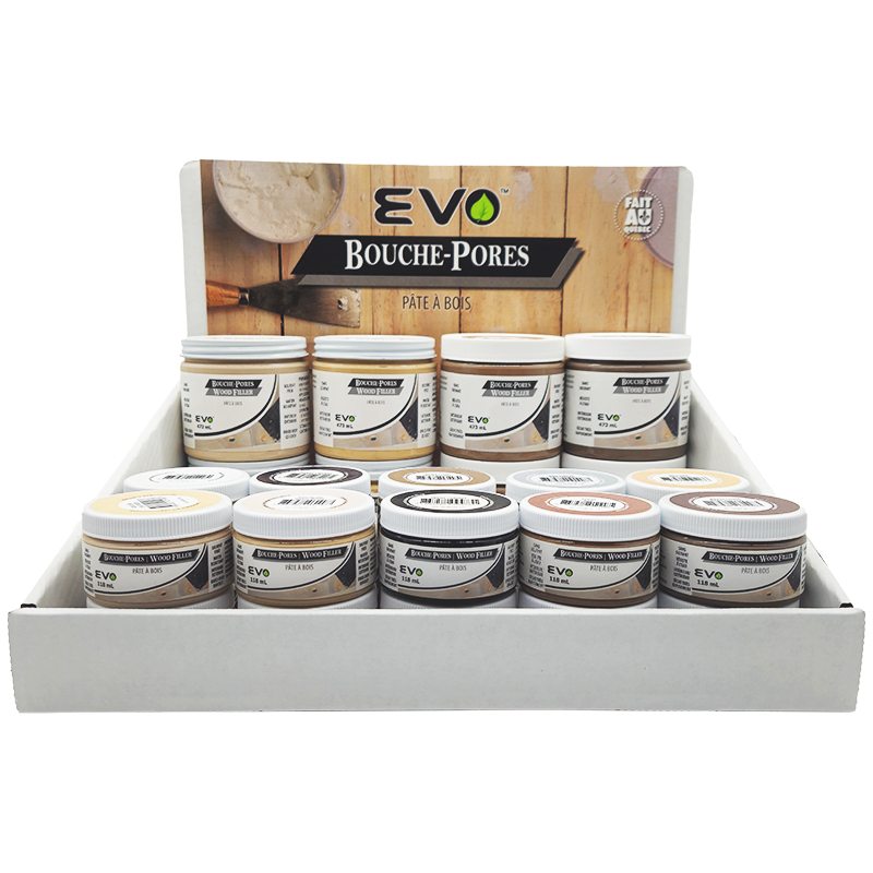 Présentoir avec Affiche - Bouches-Pores & Pâte à Bois